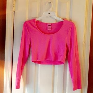 2 items. Hot pink and maroon crop top. PINK